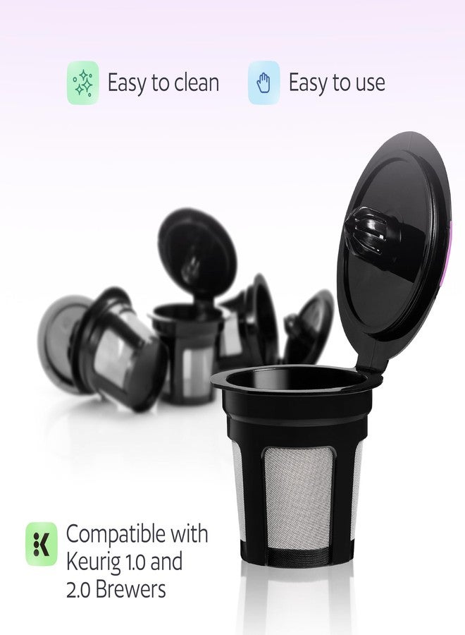GoodCups 4 Pack Reusable K Cups for Keurig Coffee Makers - BPA-Free Refillable Coffee Pods, 4 Black - Compatible with Keurig Brewers - Image 3