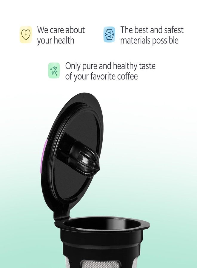 GoodCups 4 Pack Reusable K Cups for Keurig Coffee Makers - BPA-Free Refillable Coffee Pods, 4 Black - Compatible with Keurig Brewers - Image 4