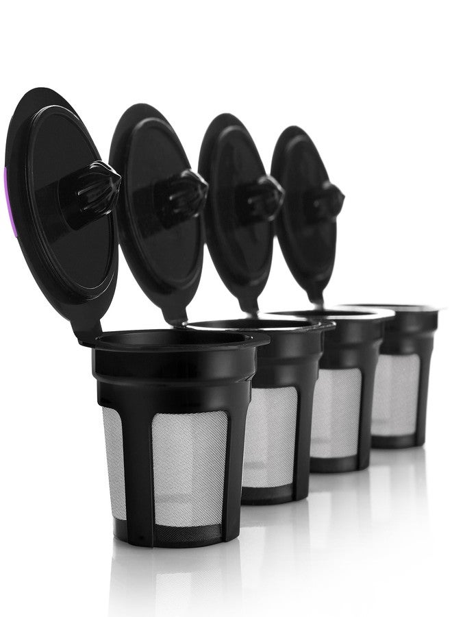 GoodCups 4 Pack Reusable K Cups for Keurig Coffee Makers - BPA-Free Refillable Coffee Pods, 4 Black - Compatible with Keurig Brewers - Image 1