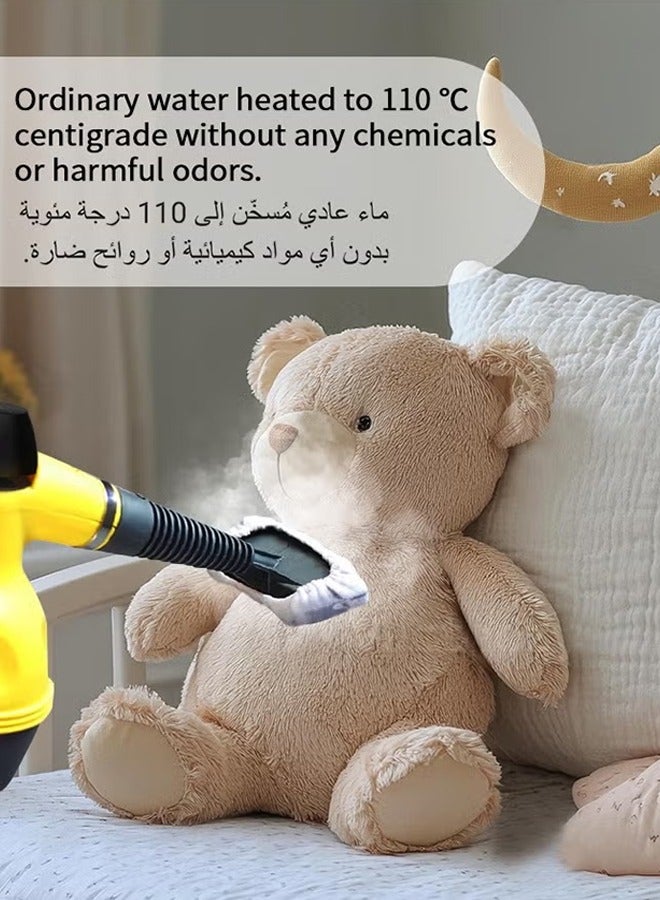 Arabest Handheld Steam Cleaner with 9 Accessories, 2.5M Power cord,1050W Multipurpose Steamer with Safety Lock for Carpet Curtain Car Seat,BPA-Free, Perfect for Stain Removal, Curtains, Car Seats, Floor Window Cleaning - Image 4