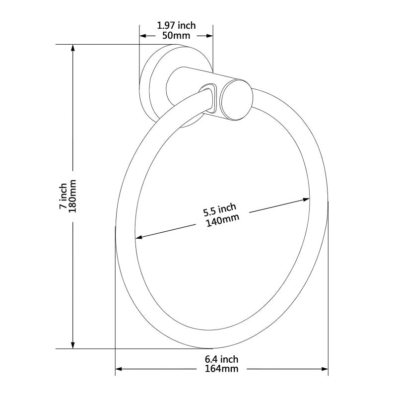 BGL 304 Stainless Steel Towel Ring Hanging Round Simple Black Towel Circular Holder - Image 4