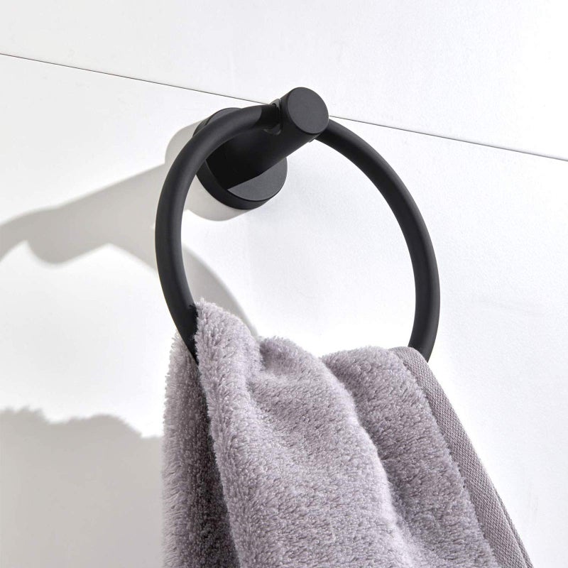 BGL 304 Stainless Steel Towel Ring Hanging Round Simple Black Towel Circular Holder - Image 5
