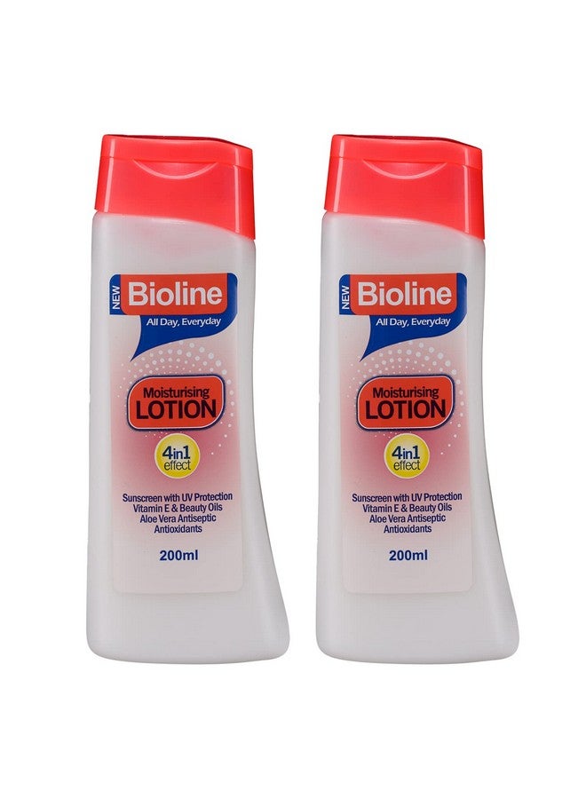 Bioline Bioline Moisturising Body Lotion with UV Protection, Enriched with Vitamin E, Aloe Vera & Beauty Oils for Soft, Nourished Skin - 200 ml Each - (Pack of 2) - Image 1