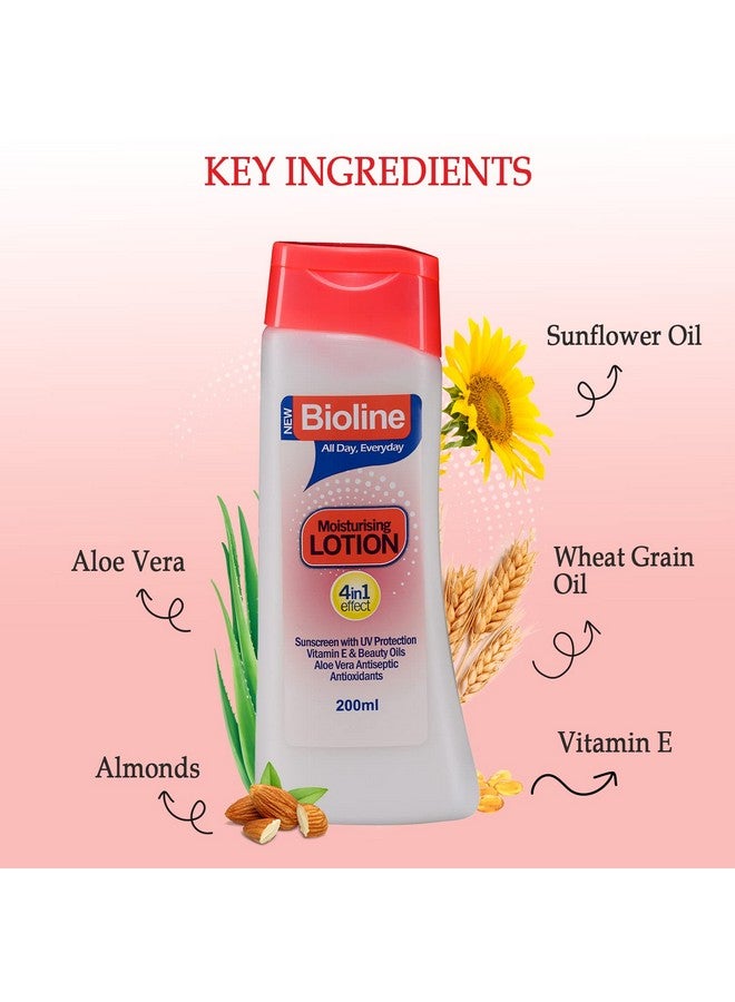 Bioline Bioline Moisturising Body Lotion with UV Protection, Enriched with Vitamin E, Aloe Vera & Beauty Oils for Soft, Nourished Skin - 200 ml Each - (Pack of 2) - Image 5