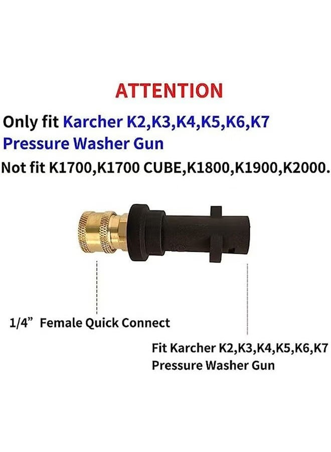 Pressure Washer Gun Adapter with 1/4 inch Quick Connect Fitting and 5 Pack Spray Nozzle Tips Sets Multiple Degrees Brass Female Pressure Washer Accessories Compatible Karcher K2, K3, K4, K5, K6, K7 - Image 3