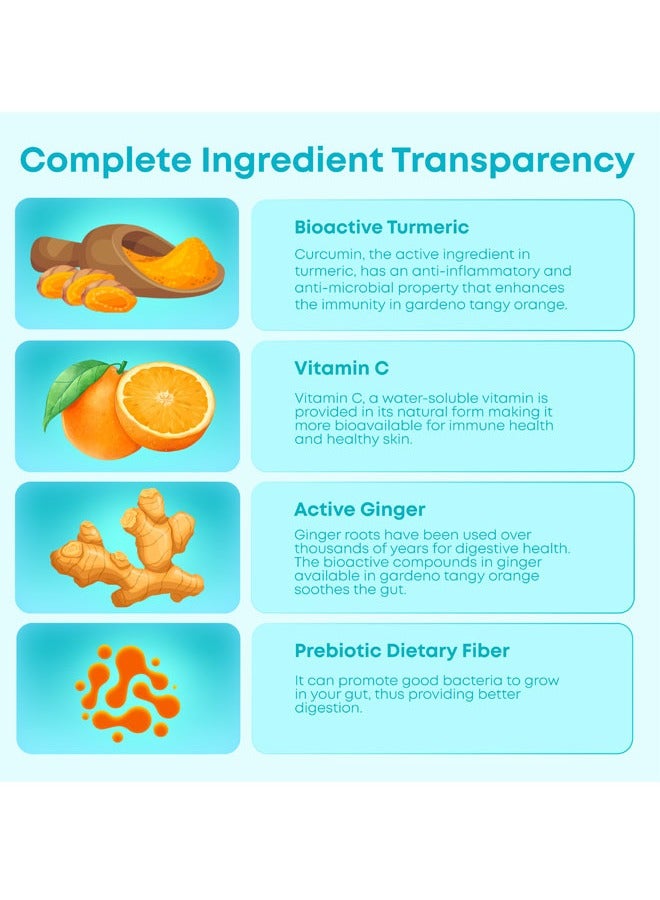 غاردينو جاردنو تنجي اورنج - مزيج مشروب الكركم والزنجبيل لتعزيز المناعة مع نكهة البرتقال الطبيعية - 20 كيسًا 4 جم لكل كيس - Image 3