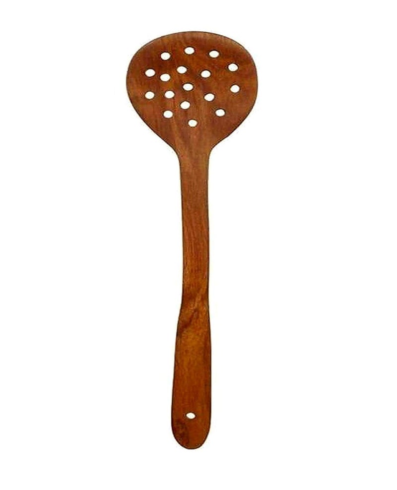 Unique Craft City Handcrafted Piece Wooden Serving Spoon Set with Cooking Spoons and Utensils PALTA and DOSAROTI Pair of 3 - Image 4