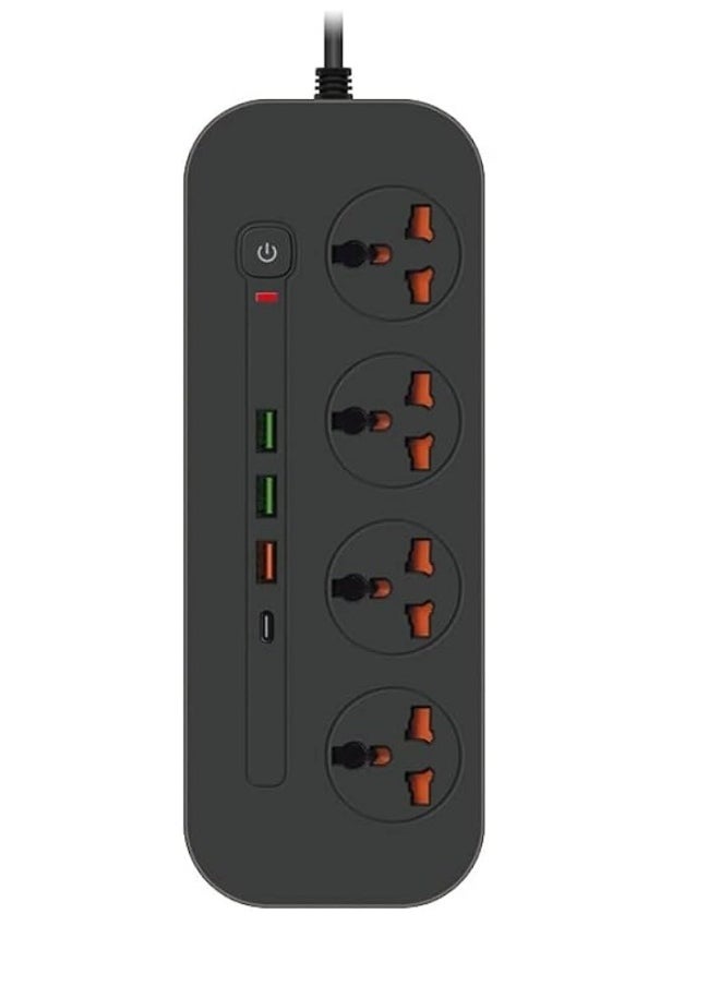 SUNIFY - 3 meter Universal Power Extension Cord with 3 Power Plugs and 3 USB Outlets - Image 1