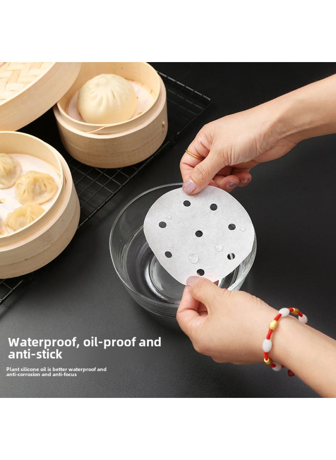 Generic Food Grade Disposable Steamer Paper Non-stick Steaming Paper Household Steamed Bun Paper For Steamed Bread Air Fryer Paper-Color:500 Tablets (family Half A Year Available)-Specifications:9.5 Inches (24cm)  - Image 3