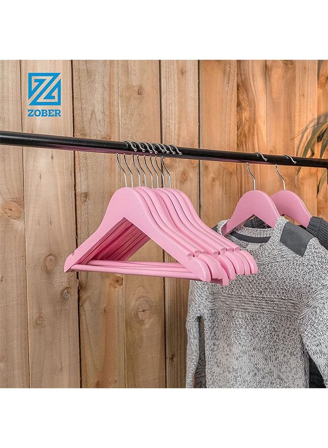 ZOBER Kids wooden hangers high grade premium kids baby wooden nursery hangers 10 Pack - Image 4