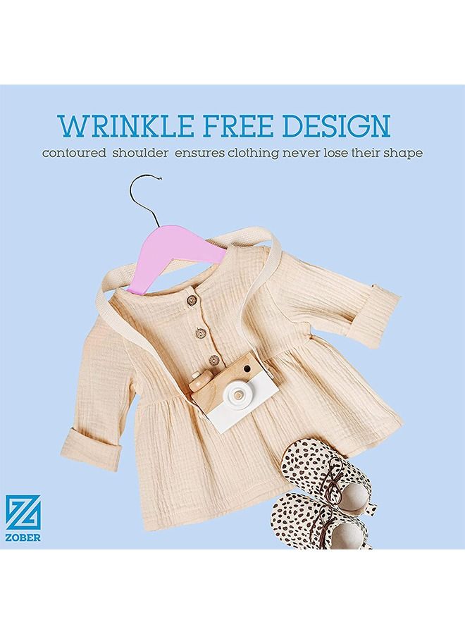 ZOBER Kids wooden hangers high grade premium kids baby wooden nursery hangers 10 Pack - Image 3