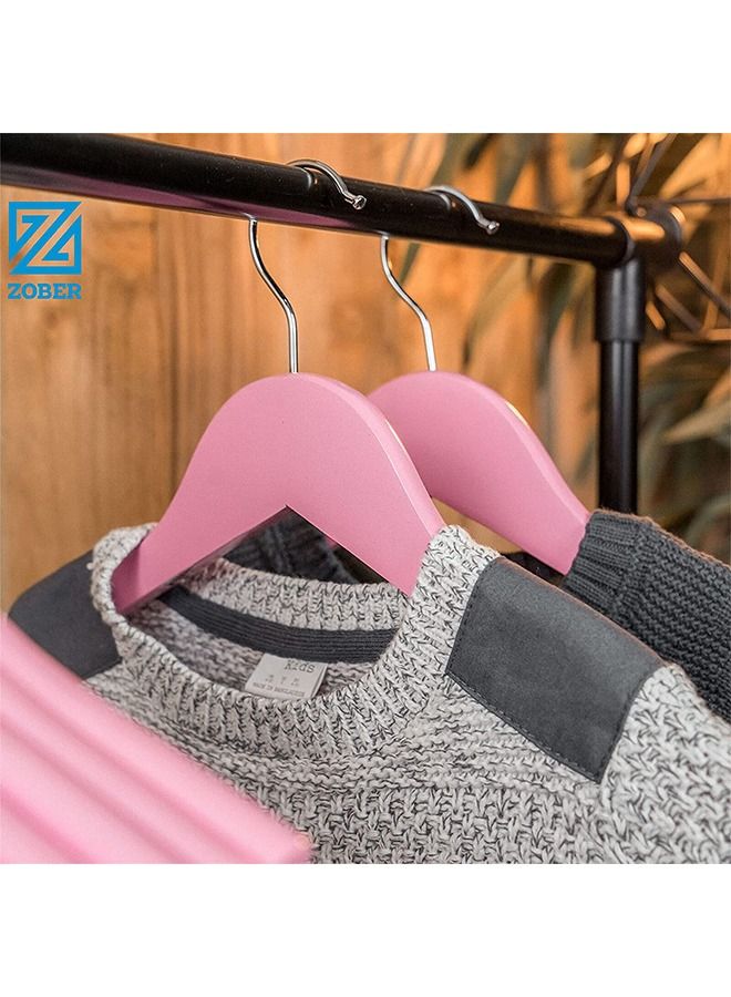 ZOBER Kids wooden hangers high grade premium kids baby wooden nursery hangers 10 Pack - Image 2