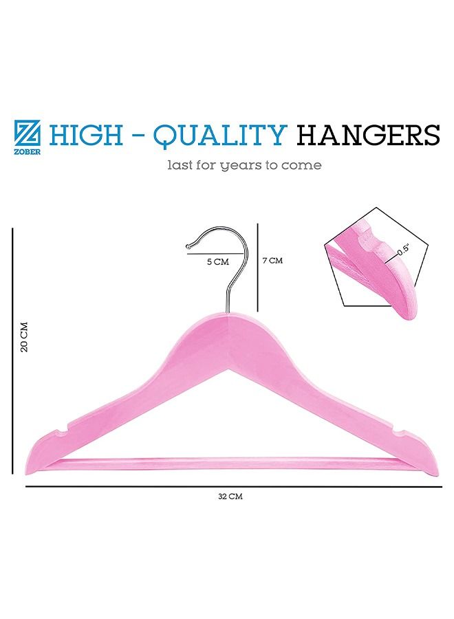 ZOBER Kids wooden hangers high grade premium kids baby wooden nursery hangers 10 Pack - Image 5