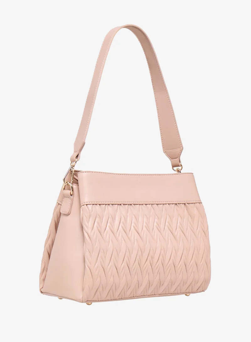 Flora Bella By Shoexpress Textured Crossbody Bag with Detachable Shoulder Strap