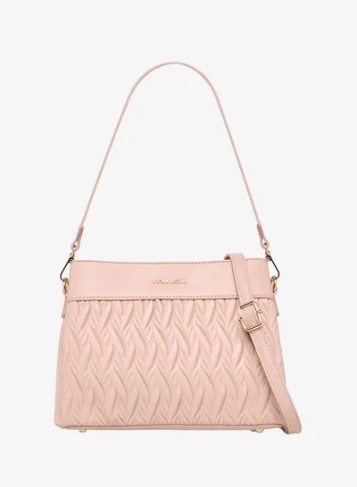Flora Bella By Shoexpress Textured Crossbody Bag with Detachable Shoulder Strap