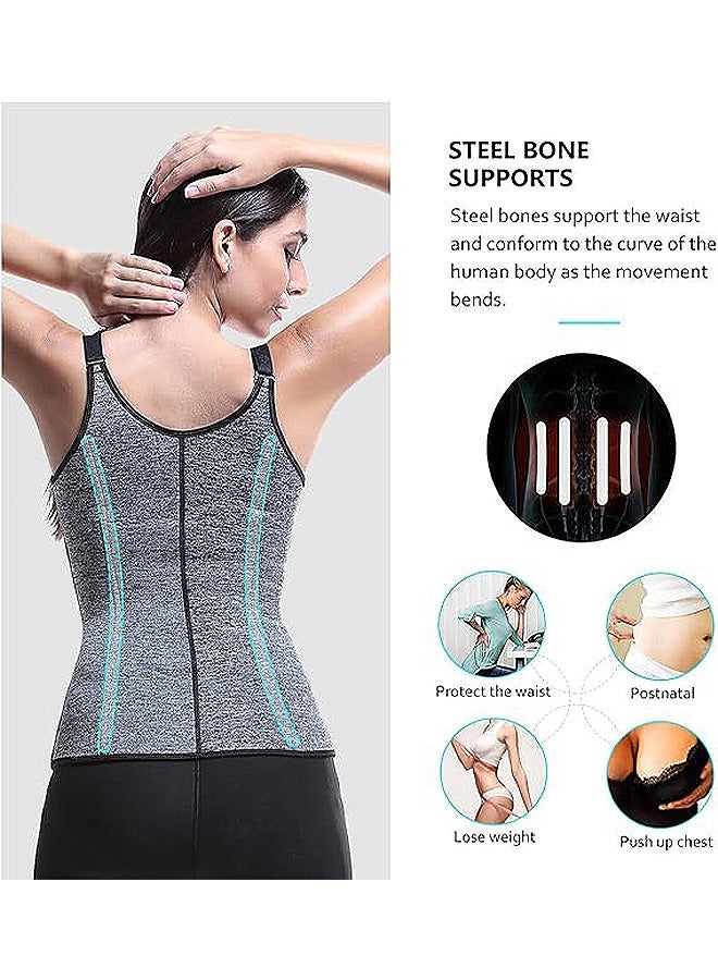 SOUTH MOON Waist Trainer for Women, Triple Belt Body Shaper Waist Trainer Corset with Zipper and 3 Rows Closure, Tummy Control Hourglass Slimming Belly Body Shaper (Grey) - Image 5