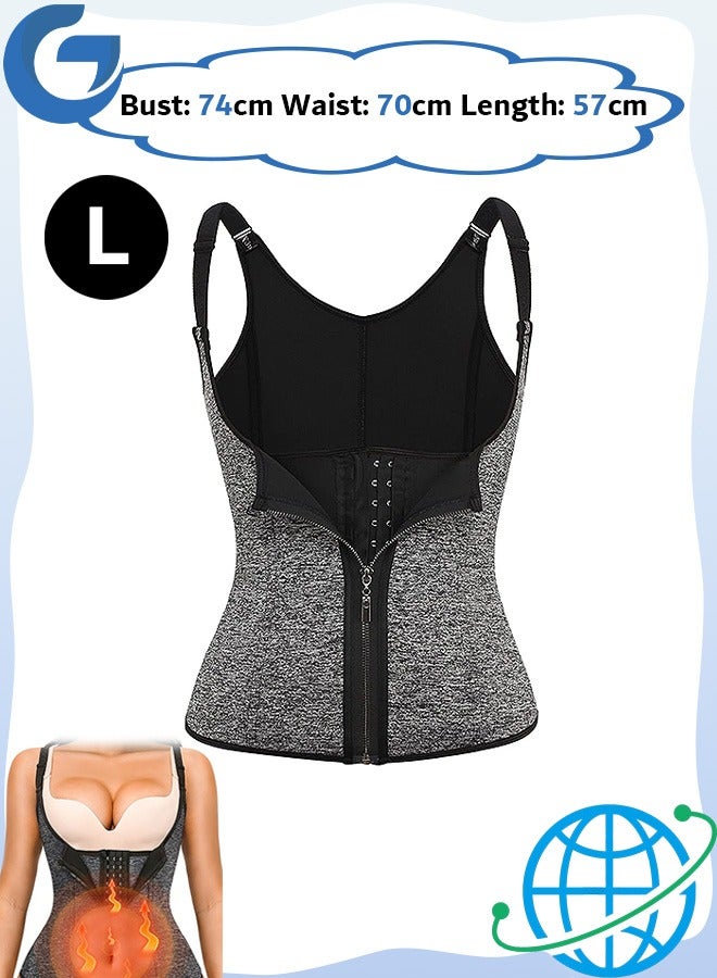 SOUTH MOON Waist Trainer for Women, Triple Belt Body Shaper Waist Trainer Corset with Zipper and 3 Rows Closure, Tummy Control Hourglass Slimming Belly Body Shaper (Grey) - Image 1