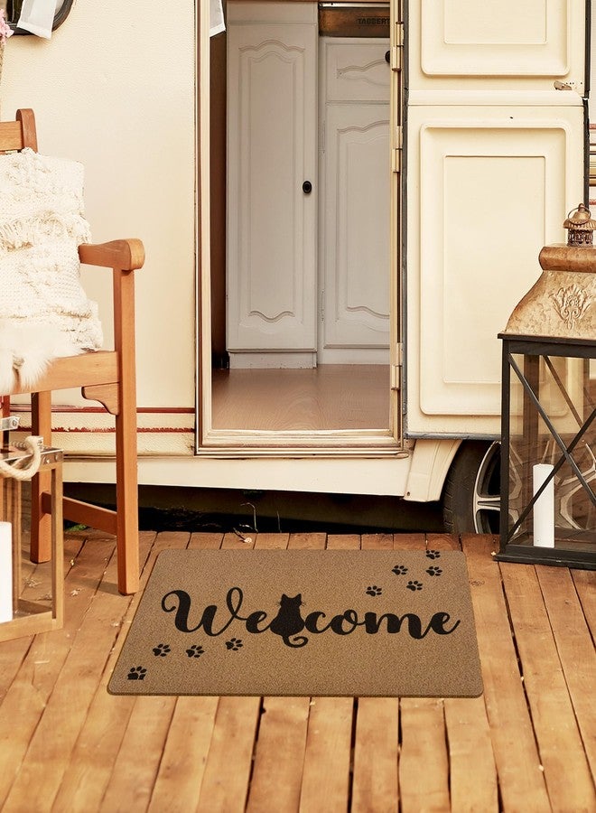 XLDLIOO Cute Black Cat Paws Door Mat, Funny Welcome Front Door Mat Indoor Outdoor Entrance, Rustic Artificial Coir Doormat Rugs for Cat Lovers Owners Porch Entry Patio Kitchen Decor 30x17in - Image 4