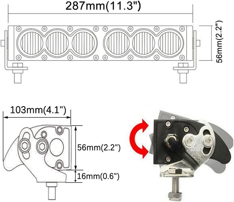 Lightronic 11.3inch 60W Amber LED Fog Light Bar - Image 2