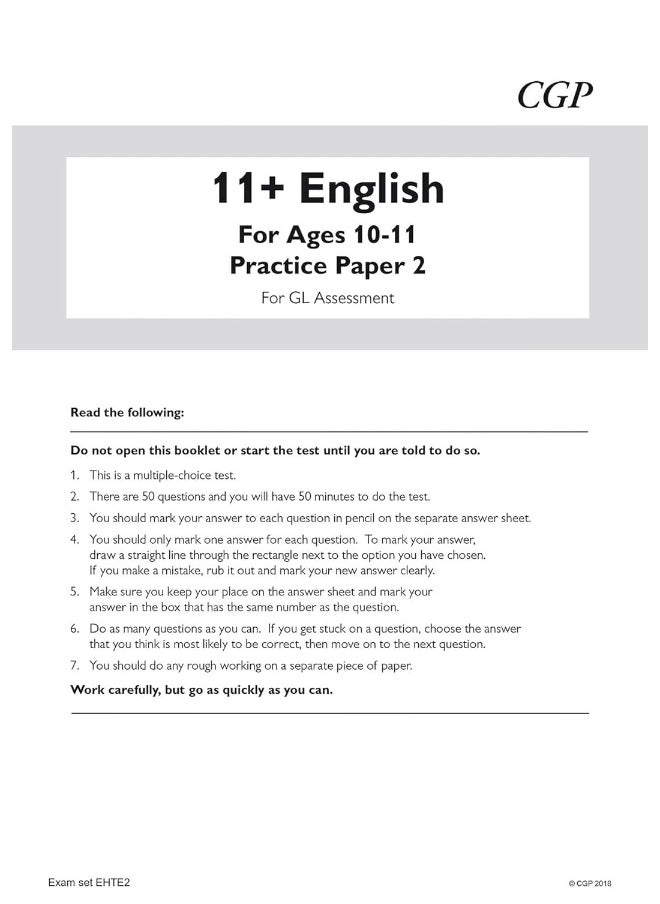 11+ GL English Practice Papers: Ages 10-11 - Pack 1 (with Parents' Guide & Online Edition)  - Image 3