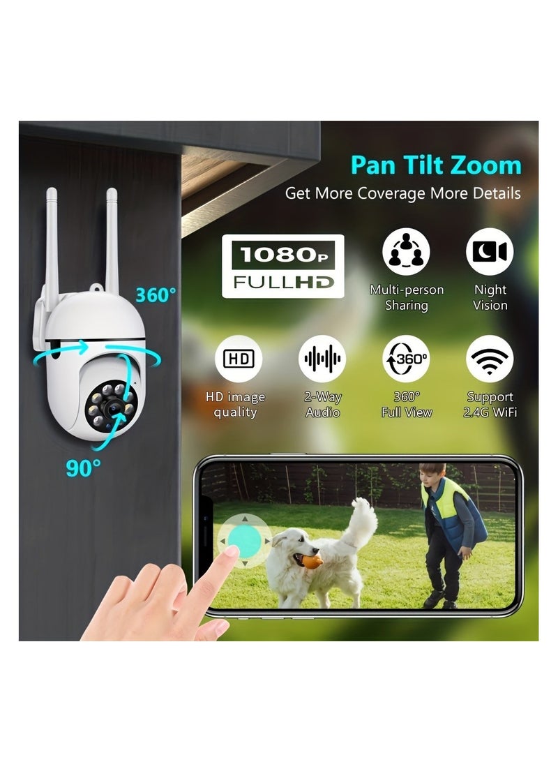 HD Smart Security Camera Pro - 1080p Wi-Fi Pan/Tilt/Zoom Color Night Vision 2-Way Audio Motion Tracking - Ideal for Baby & Pet Monitoring, Indoor/Outdoor Use with Weatherproof Design and Remote Access - Image 5