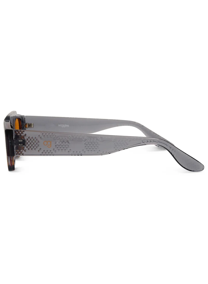 Woggles Designer Grey Rectangle Sunglasses| Men & Women| 100% Uv Protection