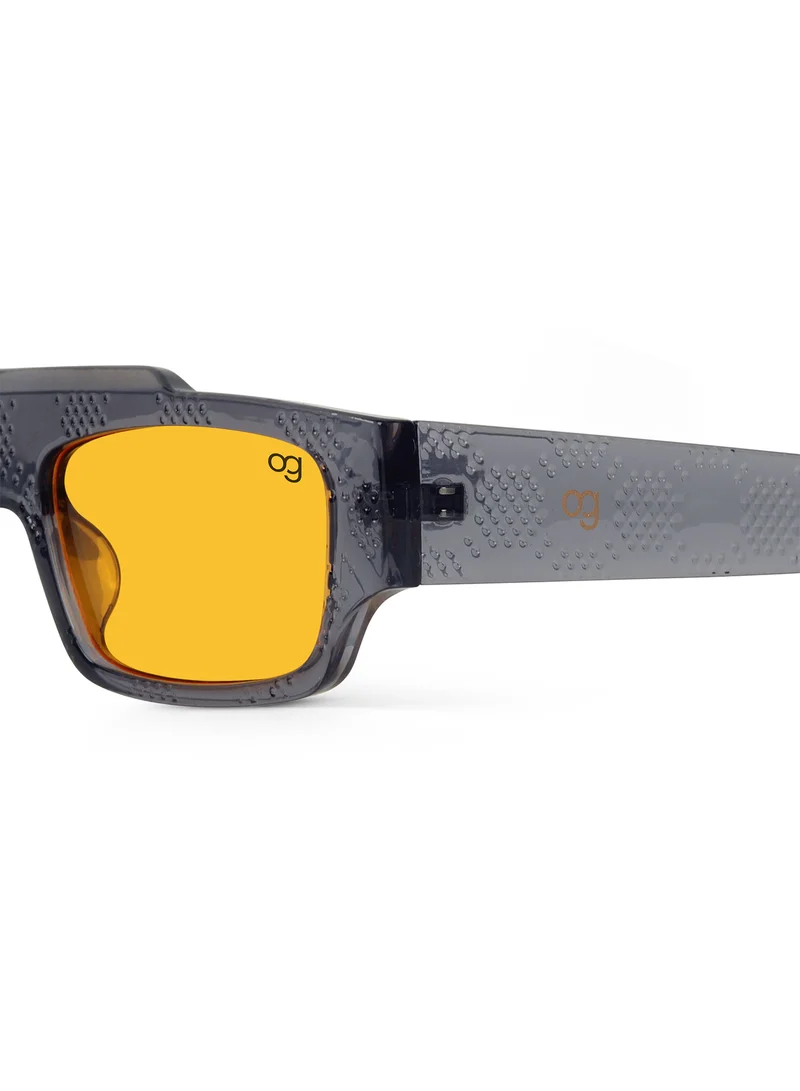 Woggles Designer Grey Rectangle Sunglasses| Men & Women| 100% Uv Protection