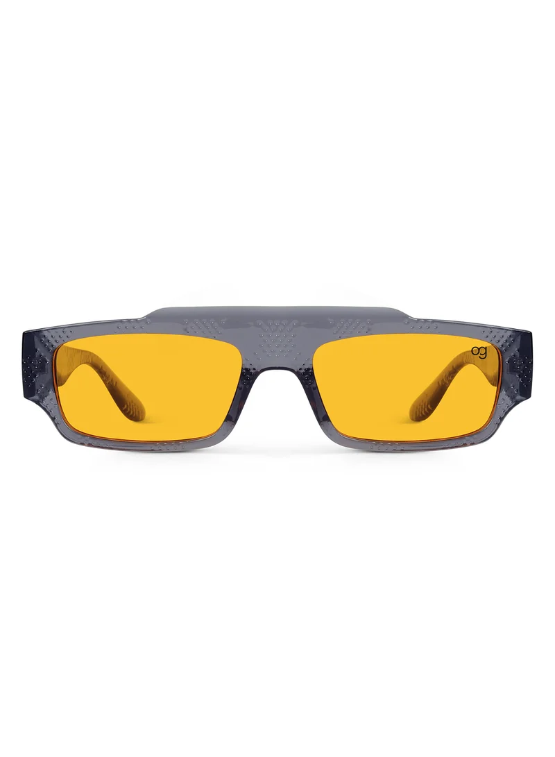 Woggles Designer Grey Rectangle Sunglasses| Men & Women| 100% Uv Protection