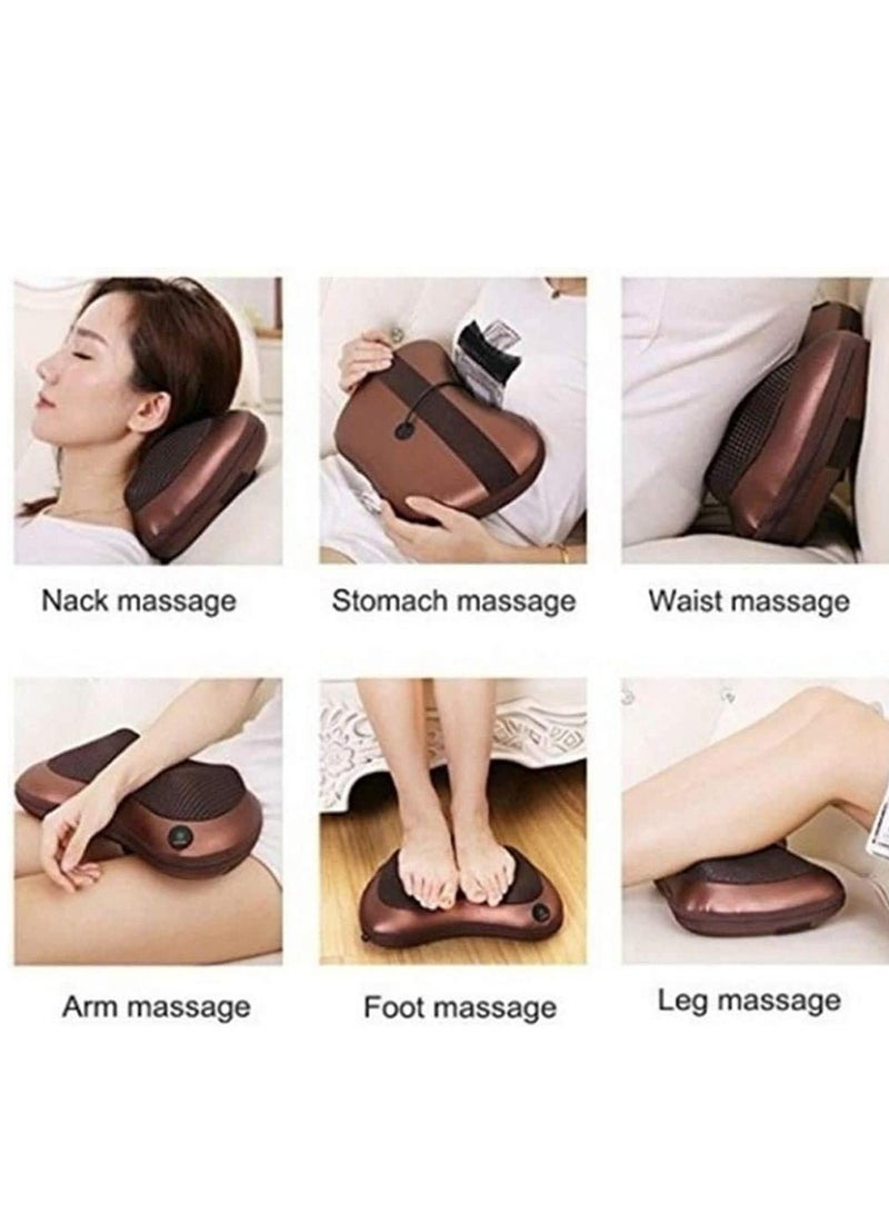 Loquat Neck Massage Pillow And Shoulders, Adomen, Legs Back Massager Relaxation By 8 Head With Magnet Vibrator Electric Heating Kneading Therapy - Image 4