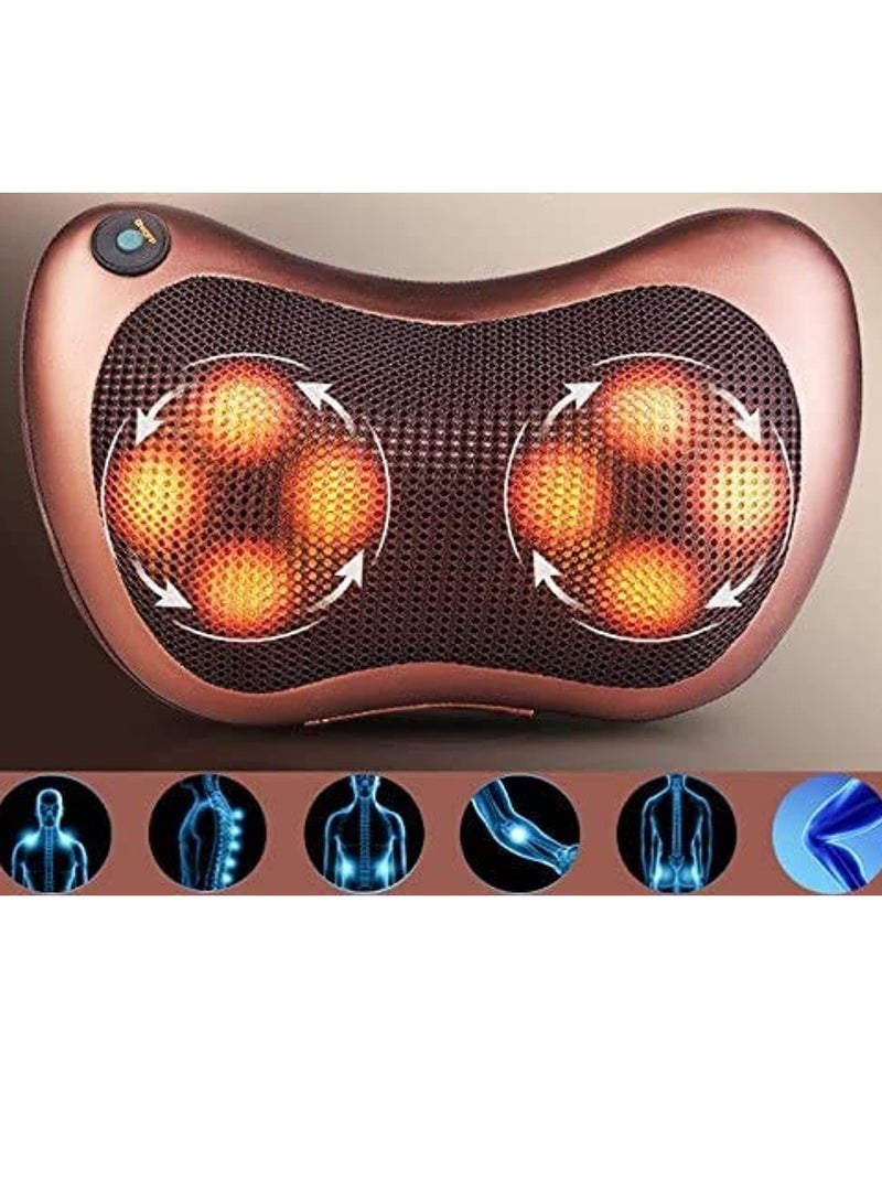 Loquat Neck Massage Pillow And Shoulders, Adomen, Legs Back Massager Relaxation By 8 Head With Magnet Vibrator Electric Heating Kneading Therapy - Image 2