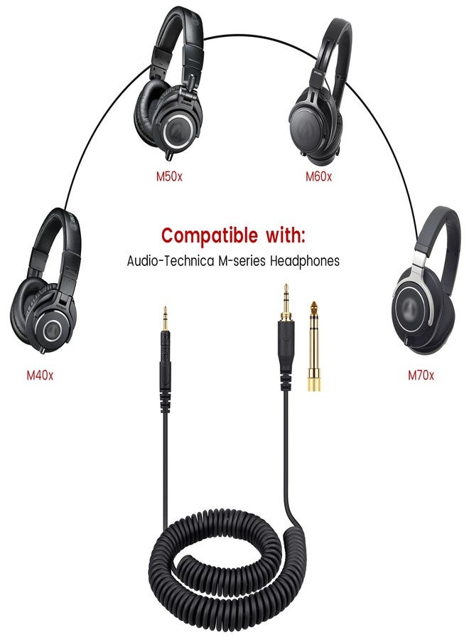 weishan كابل ويشان ATH-M50x بديل لسماعات الأذن Audio Technica M40x M70x السلكية، سلك تمديد 2.5 مم إلى 3.5 مم (1/8") مع محول 6.35 مم (1/4"), 14 قدم - Image 2