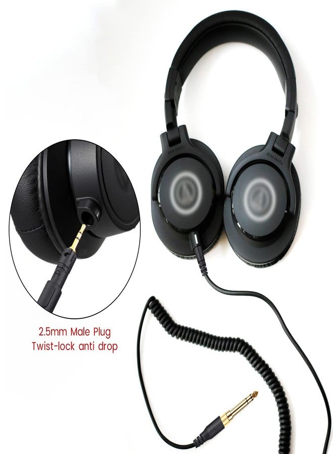 weishan كابل ويشان ATH-M50x بديل لسماعات الأذن Audio Technica M40x M70x السلكية، سلك تمديد 2.5 مم إلى 3.5 مم (1/8") مع محول 6.35 مم (1/4"), 14 قدم - Image 3