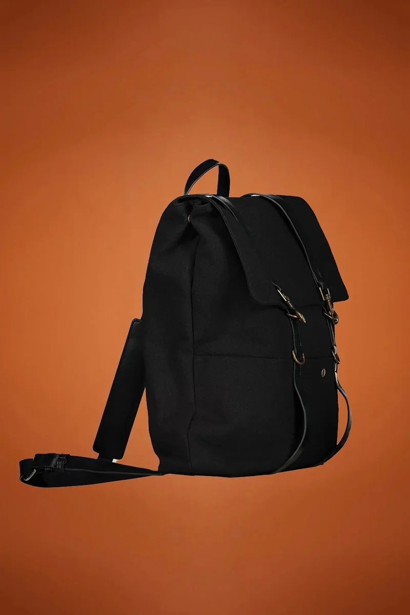 دوبل غانغر Men's canvas backpack - Black