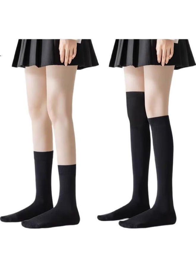 Picking up socks Pick Up Socks Memory Pressure Small Leg Socks Women Spring And Summer Strong Pressure Jk Socks Over-The-Knee Socks Spring And Autumn Black Long Tube Socks - Image 2