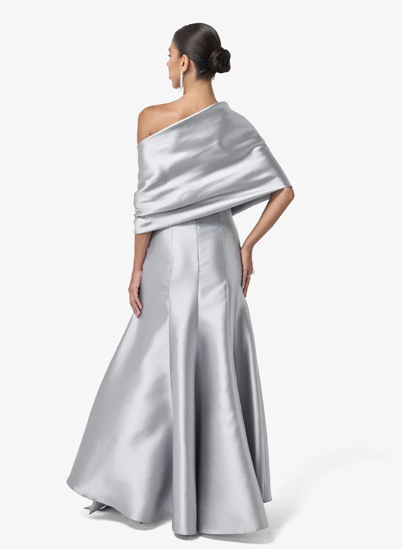 ثريدز باي اجوني Knot Detail Off Shoulder Maxi Dress