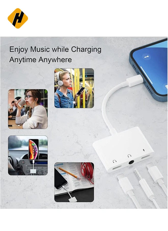 HuHa - Lightning Headphone Audio Adapter Splitter for iPhone/iPad,Lightning to 3.5mm Headphone Jack Adapter & dongle,Aux Audio Adapter for iPhone 14/13/12/11/X/8/8plus/7/7plus/iPad Support iOS 16 - Image 1