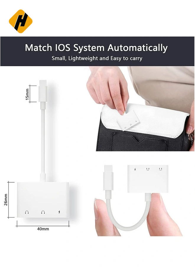 HuHa - Lightning Headphone Audio Adapter Splitter for iPhone/iPad,Lightning to 3.5mm Headphone Jack Adapter & dongle,Aux Audio Adapter for iPhone 14/13/12/11/X/8/8plus/7/7plus/iPad Support iOS 16 - Image 1
