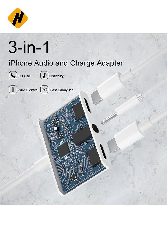 HuHa - Lightning Headphone Audio Adapter Splitter for iPhone/iPad,Lightning to 3.5mm Headphone Jack Adapter & dongle,Aux Audio Adapter for iPhone 14/13/12/11/X/8/8plus/7/7plus/iPad Support iOS 16 - Image 1