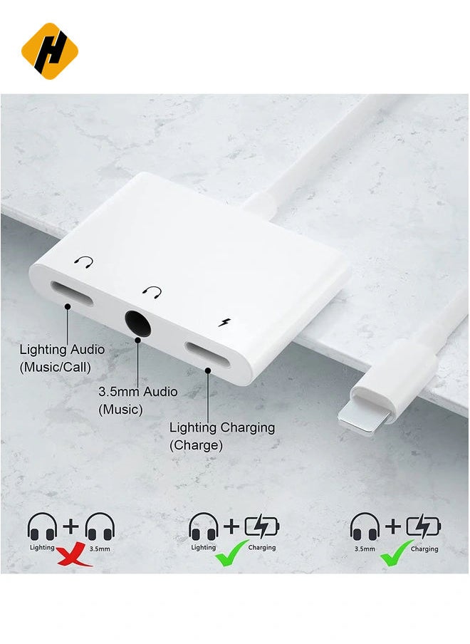 HuHa - Lightning Headphone Audio Adapter Splitter for iPhone/iPad,Lightning to 3.5mm Headphone Jack Adapter & dongle,Aux Audio Adapter for iPhone 14/13/12/11/X/8/8plus/7/7plus/iPad Support iOS 16 - Image 1