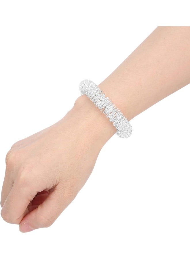 klarako Wrist Massage Ring, Pain Relief Acupressure Therapy Wrist Massage Bracelet, Sensory Wrist Joints Massagers, Stress Relieving Pain Therapy Massager, Silver  - Image 3