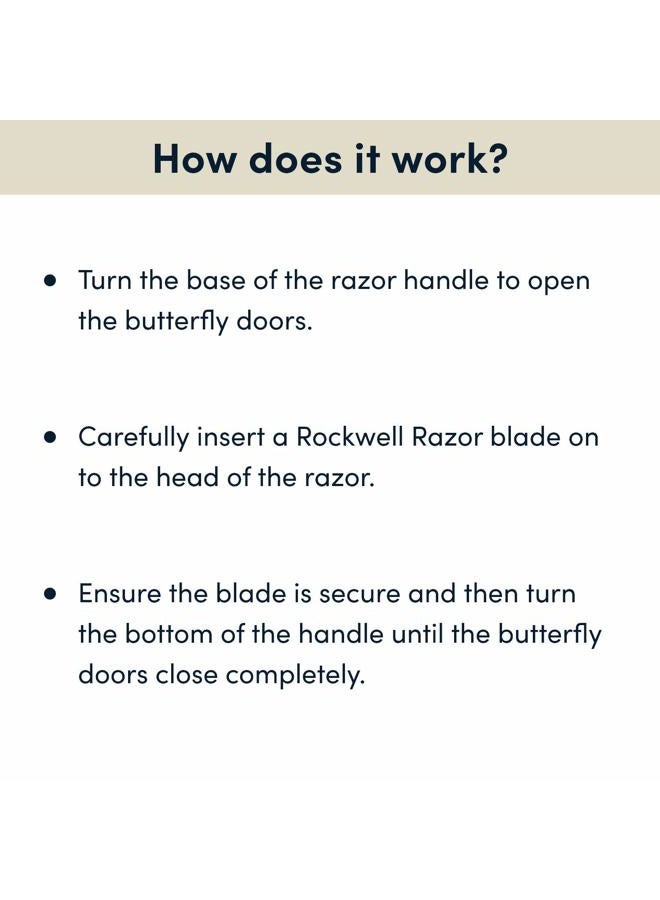 Rockwell Razors R1 Double Edge Safety Razor In White Chrome, Butterfly Open + 5 Swedish Stainless Steel Razor Blades - Image 4