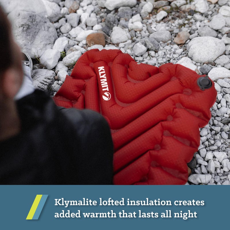 KLYMIT Insulated Static V Inflatable Sleeping Pad | Comfortable, Lightweight, Easy to Inflate, Portable Air Bed Mattress for Camping, Backpacking and Hiking â€” Red - Image 5