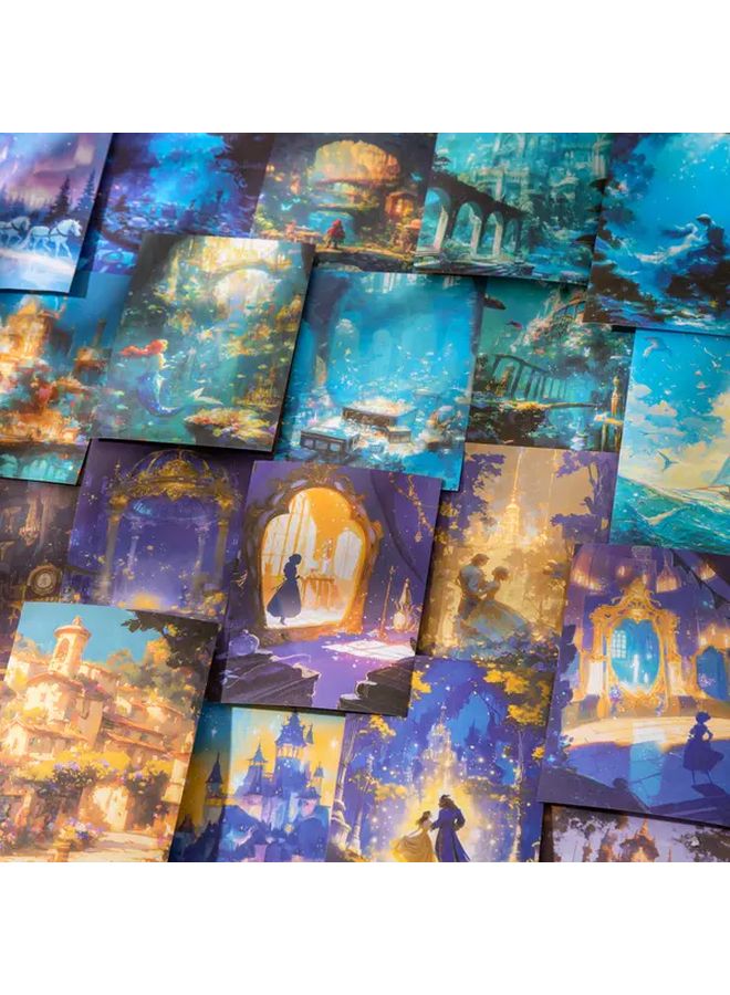 Alice Adventure Mermaid Fairy Glitter Stickers 10pcs DIY Scrapbook Decals No Residue - Image 2