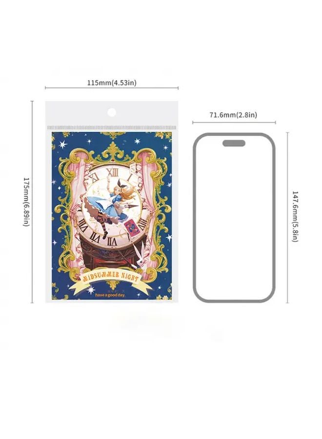 Alice Adventure Mermaid Fairy Glitter Stickers 10pcs DIY Scrapbook Decals No Residue - Image 3