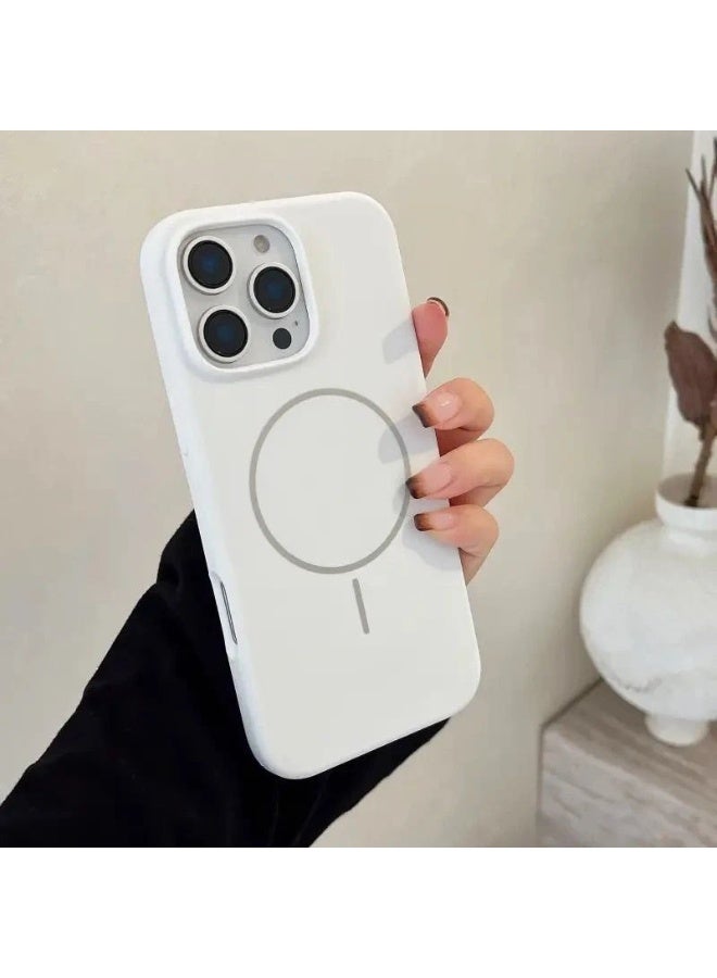 NIBEMINENT Liquid Silicone Protection Case With Magsafe For iPhone 15, White