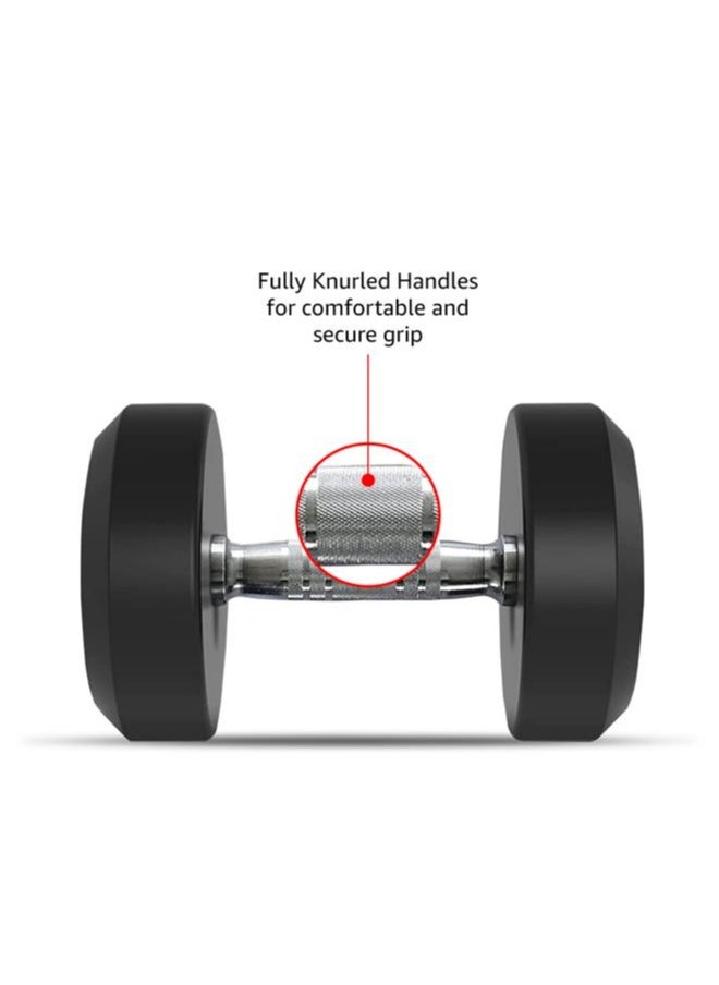 PowerMax Fitness PowerMax Fitness Rubber Coated Round Professional Dumbbell for Home Gym | dumbbell for home gym workouts| gym dumbbell | dumbbell for men-women fitness | 20kg dumbbell x 1| Black  - Image 3