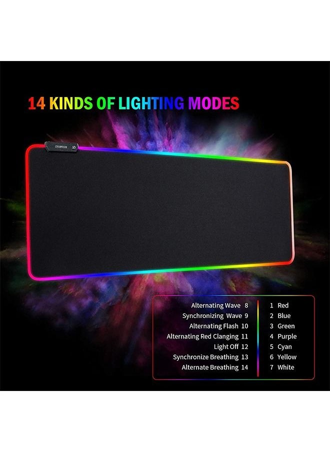 Taimi - RGB Gaming LED Extended Keyboard And Mouse Pad With Anti-Slip Rubber Base Extra Large 30 x 80cm -wired - Image 1