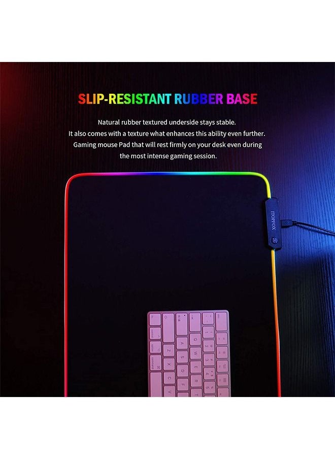 Taimi - RGB Gaming LED Extended Keyboard And Mouse Pad With Anti-Slip Rubber Base Extra Large 30 x 80cm -wired - Image 1