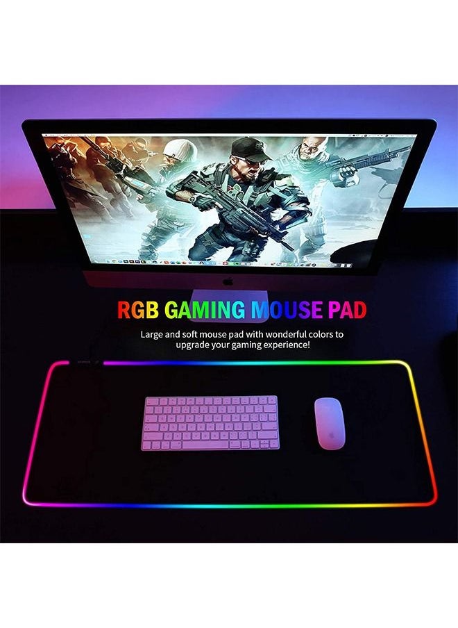 Taimi - RGB Gaming LED Extended Keyboard And Mouse Pad With Anti-Slip Rubber Base Extra Large 30 x 80cm -wired - Image 1