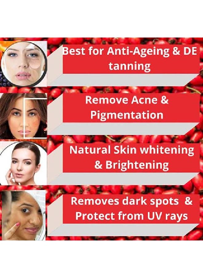 The EnQ 100% l Organic Skin Whitening Anti Ageing Face Serum for Glowing and Acne Prone Skin with Rosehip and Vitamin C Remove Pigmentation Wrinkle Dark Circle for Men and Women (30ml)  - Image 3